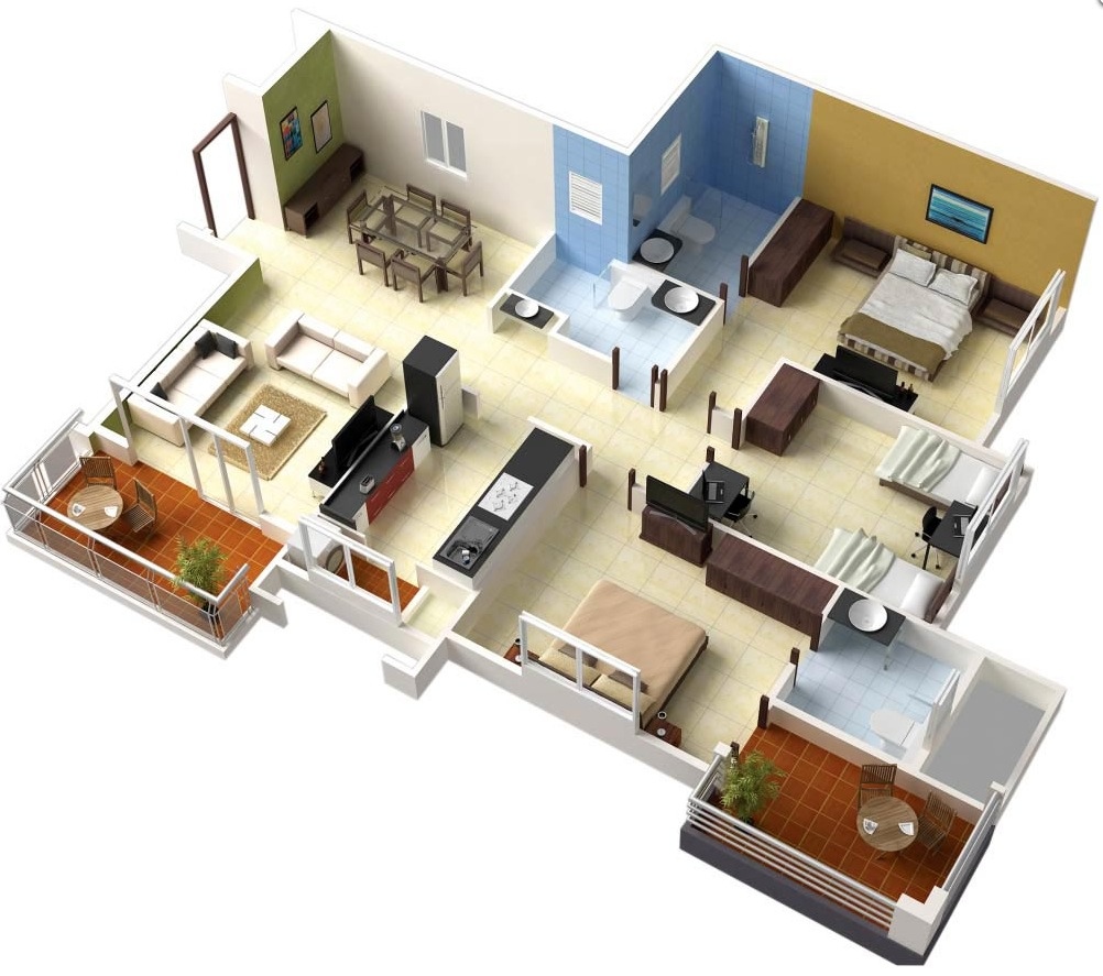 46-single-floor-3-bedroom-house-plans