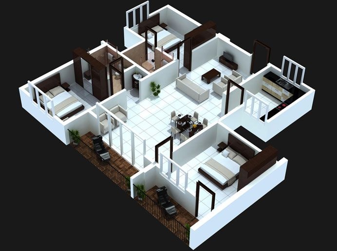 29-3-bedoom-with-balcony-house-plans